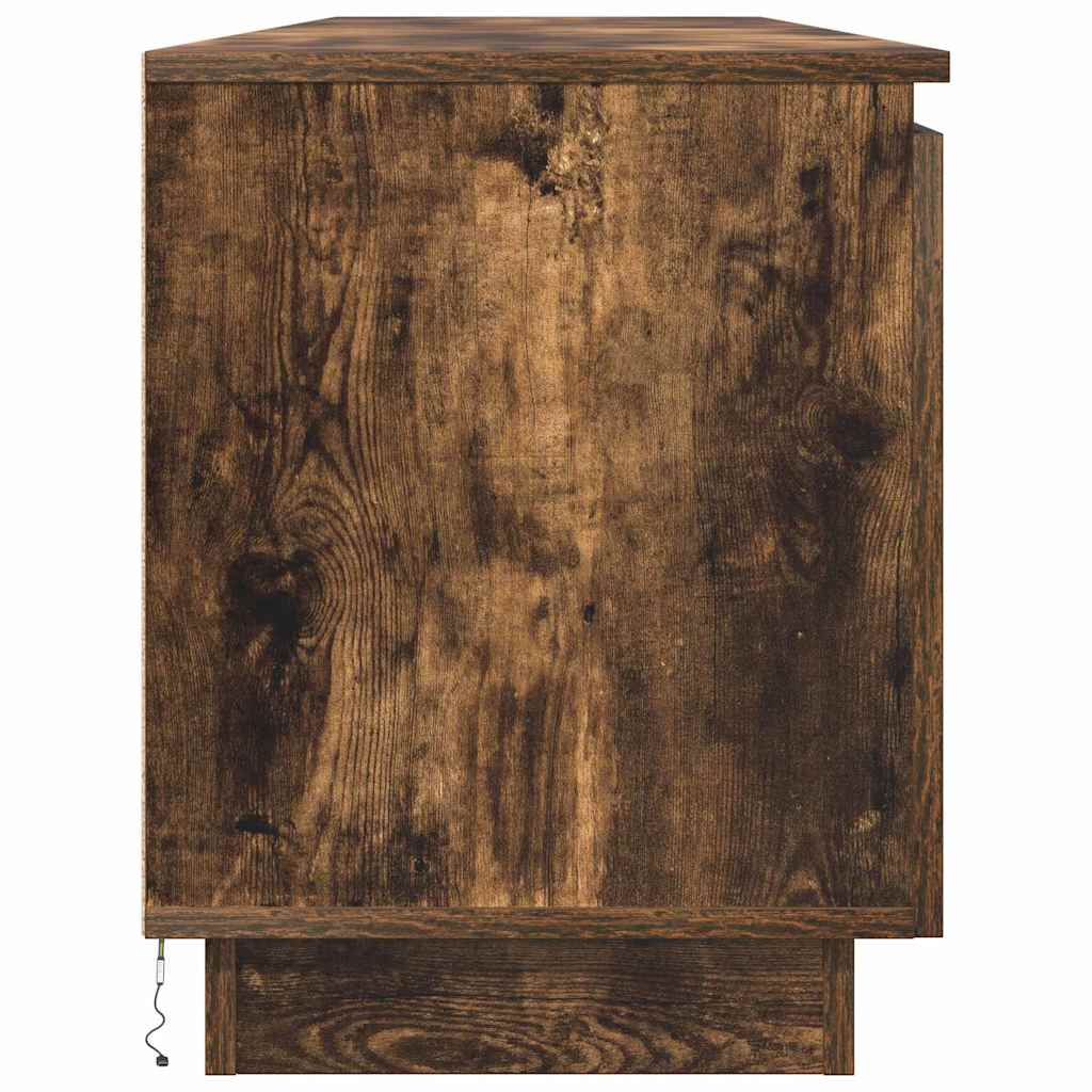 Mobile TV con LED Rovere fumo 180 x 38 x 49 cm