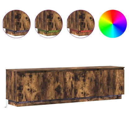 Mobile TV con LED Rovere fumo 180 x 38 x 49 cm