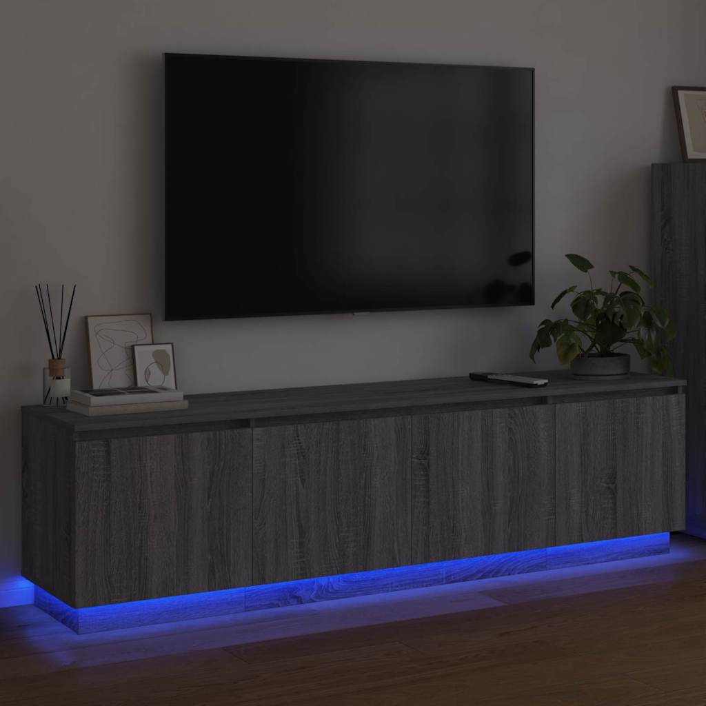 Mobile TV con LED Grigio sonoma 180 x 38 x 49 cm