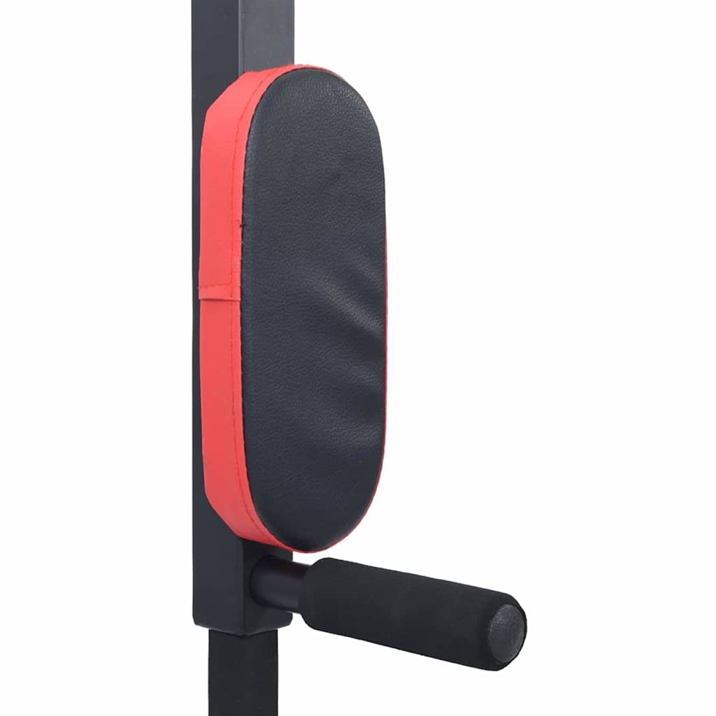 Stazione per Trazioni e Dips Nero e Rosso 89 x 59 x 70 cm | homemem39