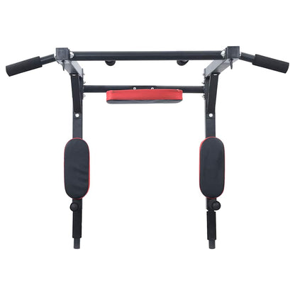 Stazione per Trazioni e Dips Nero e Rosso 89 x 59 x 70 cm | homemem39
