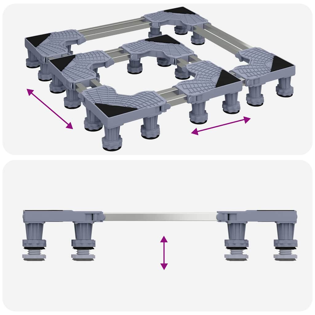 Base per lavatrice Grigio 67 x 67 x 12 cm Acciaio inossidabile | homemem39