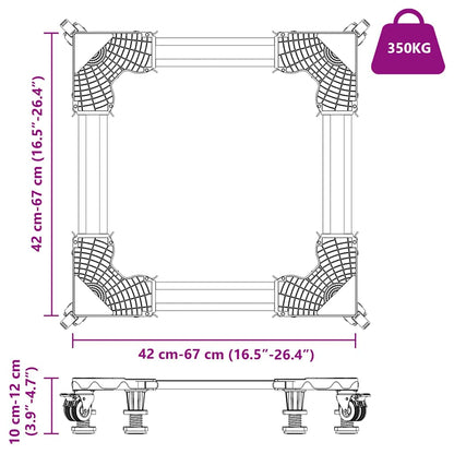 Base per lavatrice Grigio 67 x 67 x 12 cm Acciaio inossidabile | homemem39