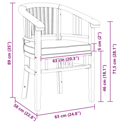 Sedia 2 pz Marrone Legno di teak solido