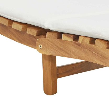 Lettino da sole con cuscino Bianco crema 188 x 55 x 59 cm