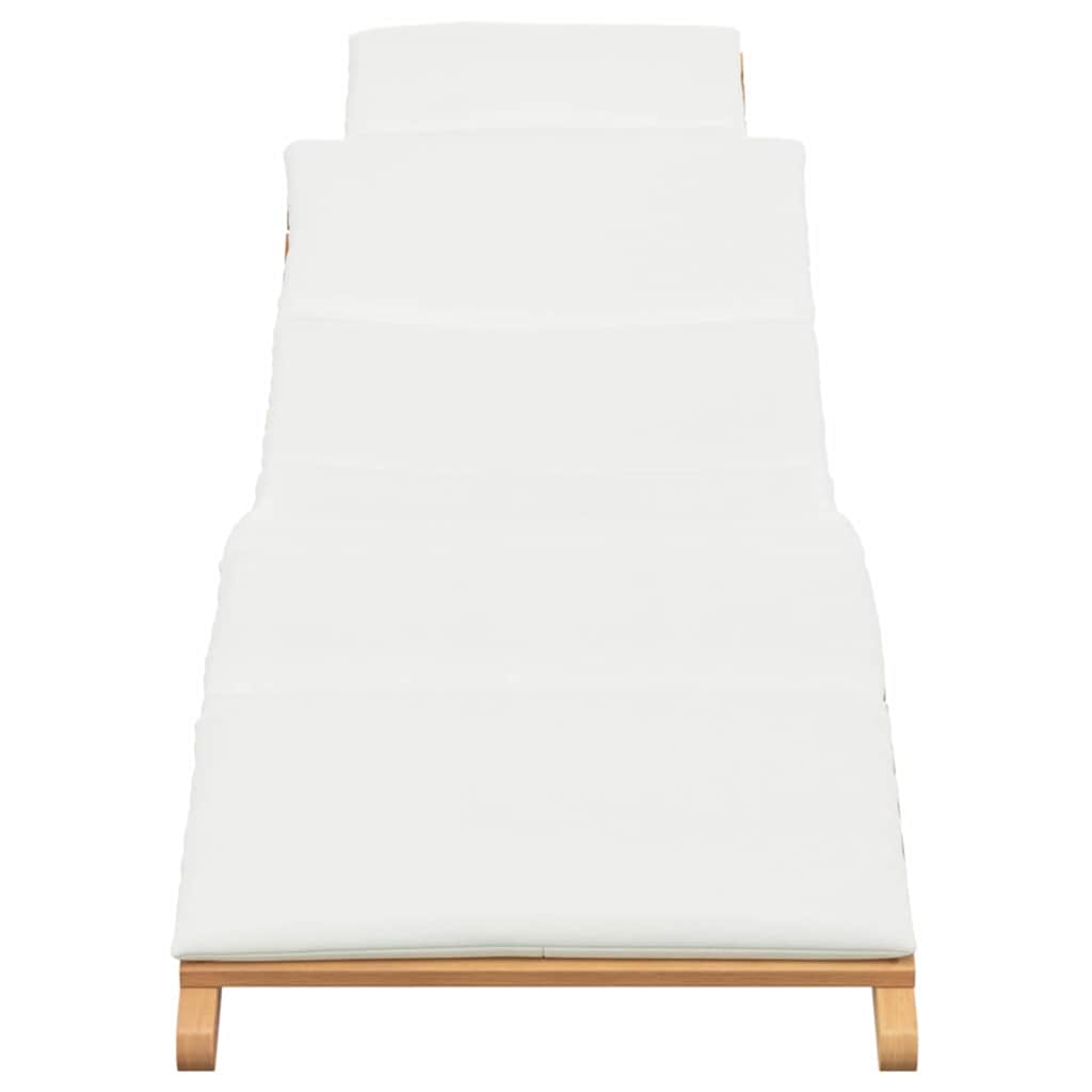 Lettino da sole con cuscino Bianco crema 188 x 55 x 59 cm