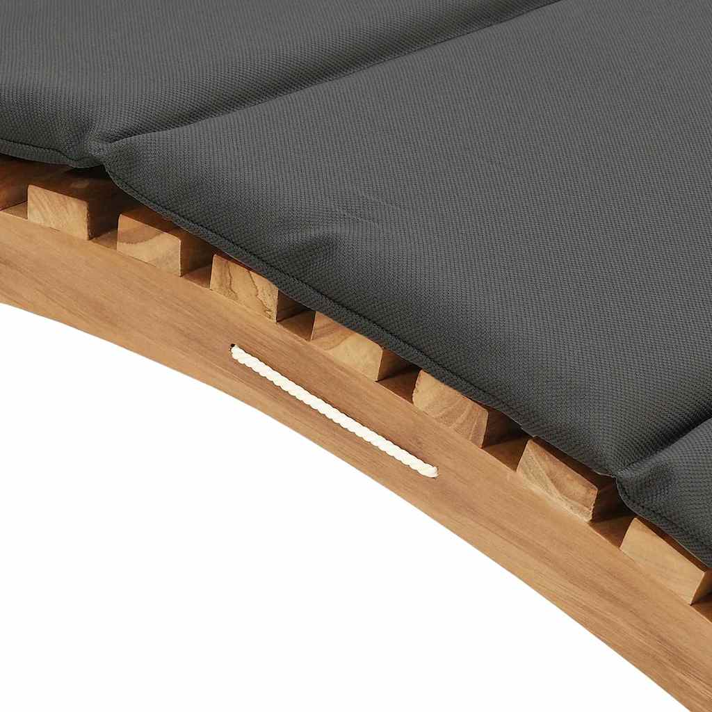 Lettino da sole con cuscino Grigio scuro 188 x 55 x 59 cm