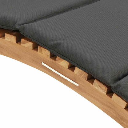 Lettino da sole con cuscino Grigio scuro 188 x 55 x 59 cm