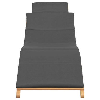 Lettino da sole con cuscino Grigio scuro 188 x 55 x 59 cm