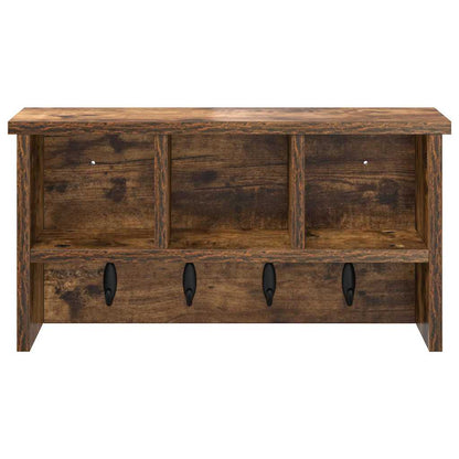 Appendiabiti a muro con lo scaffale Rovere fumé 50 x 16 x 26 cm | homemem39