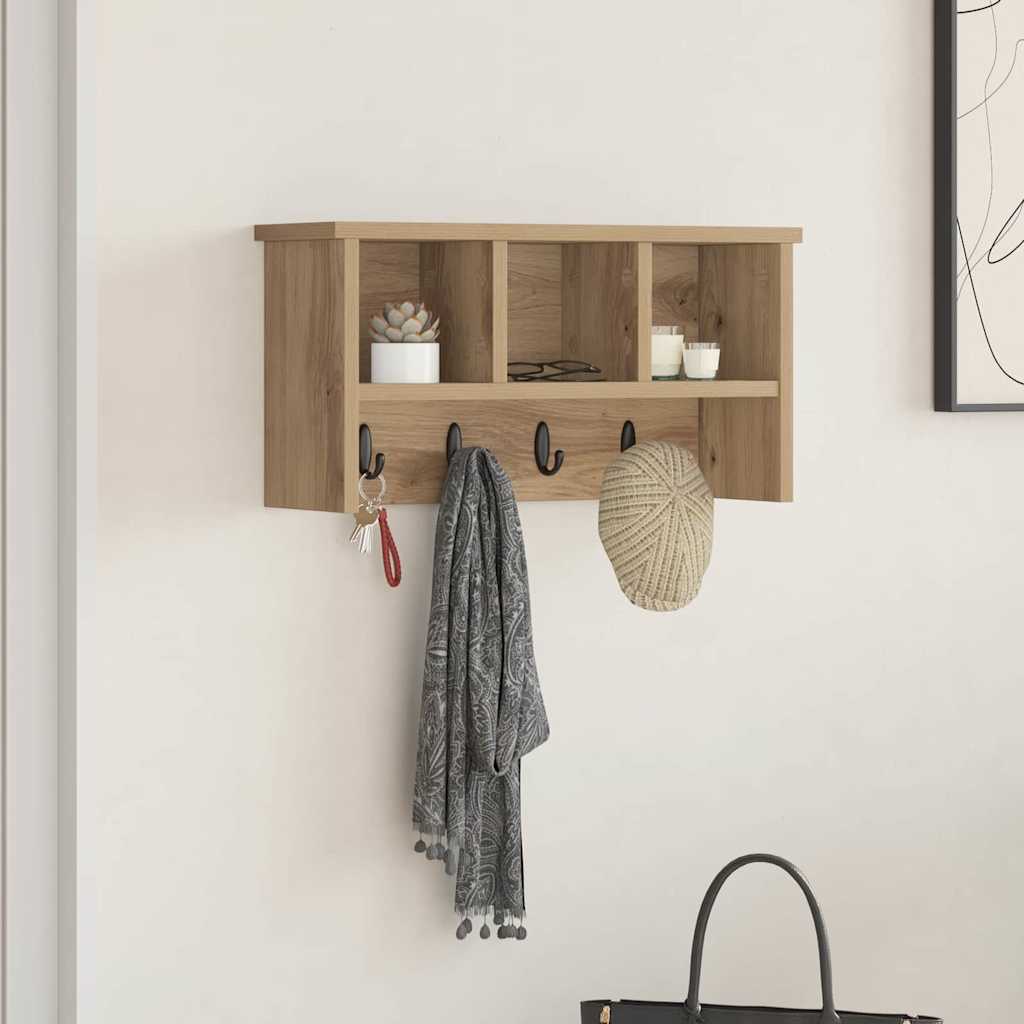 Appendiabiti a muro A parete Rovere artigianale 50 x 16 x 26 cm | homemem39