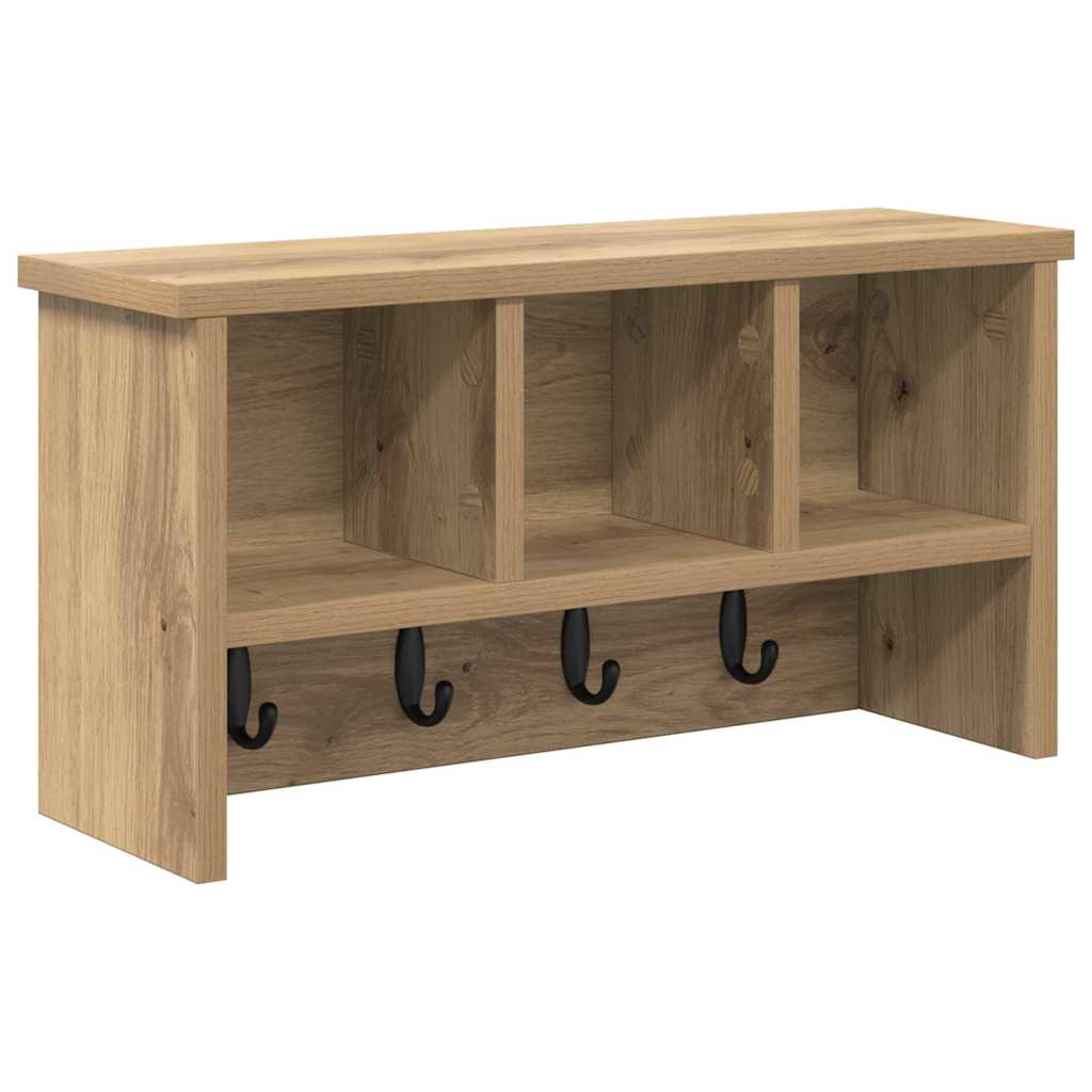 Appendiabiti a muro A parete Rovere artigianale 50 x 16 x 26 cm | homemem39