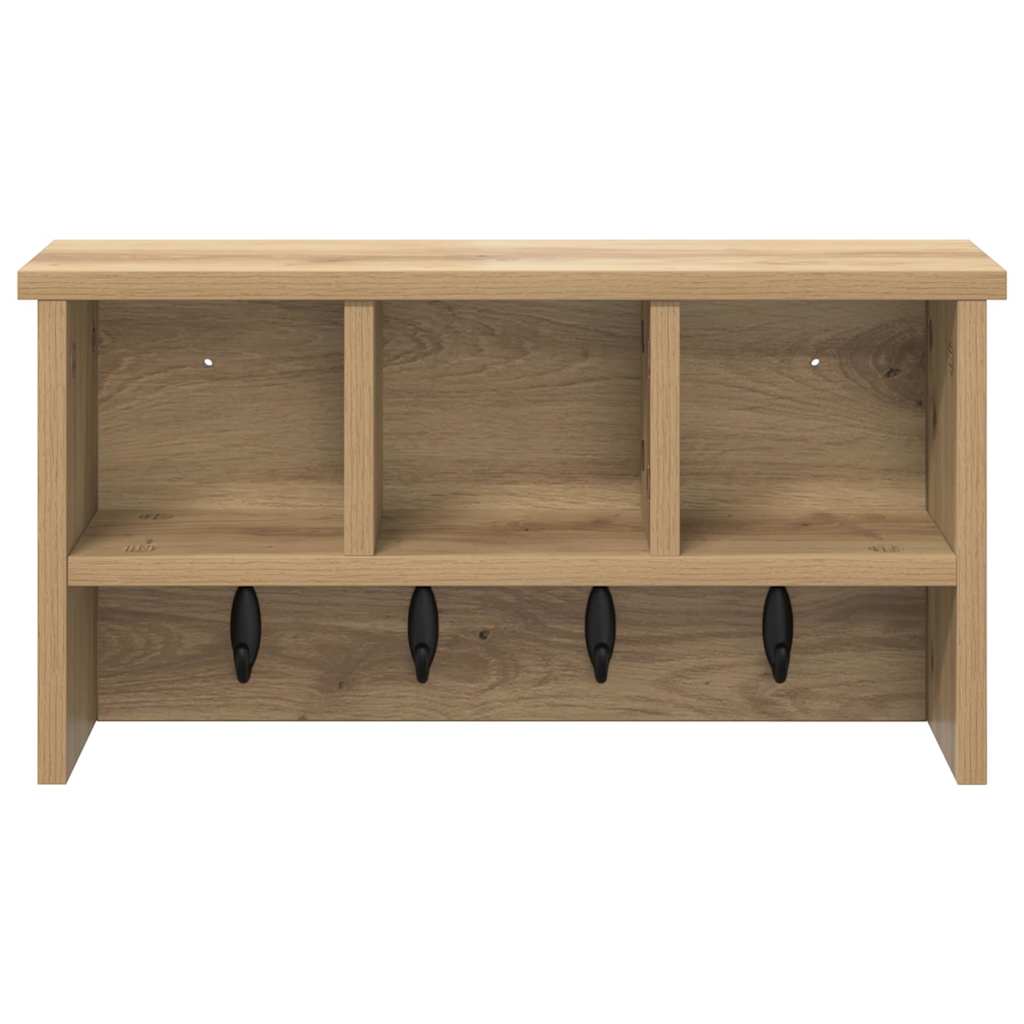 Appendiabiti a muro A parete Rovere artigianale 50 x 16 x 26 cm | homemem39
