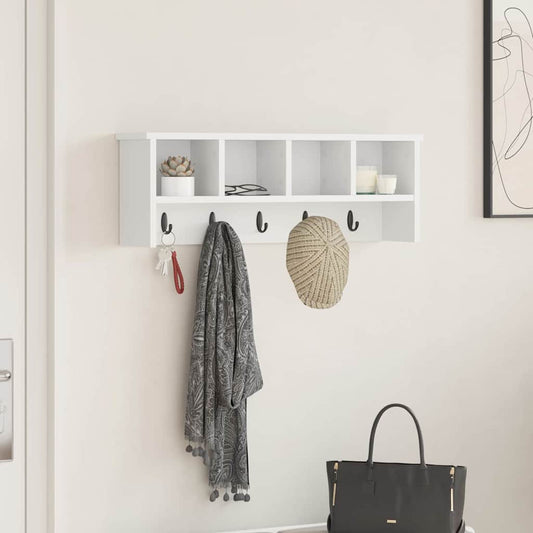 Appendiabiti a muro Bianco 75 x 16 x 26 cm Legno multistrato | homemem39