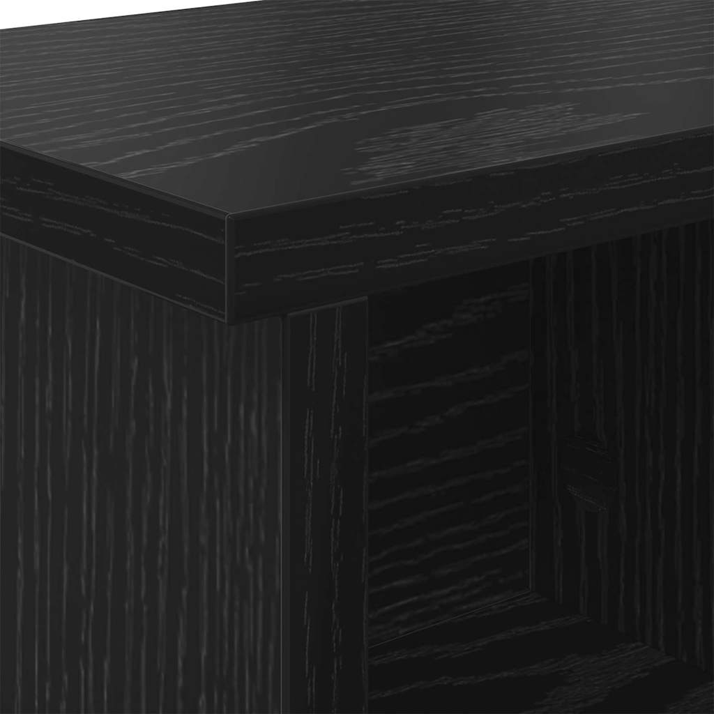 Appendiabiti a muro con lo scaffale Rovere nero 75 x 16 x 26 cm