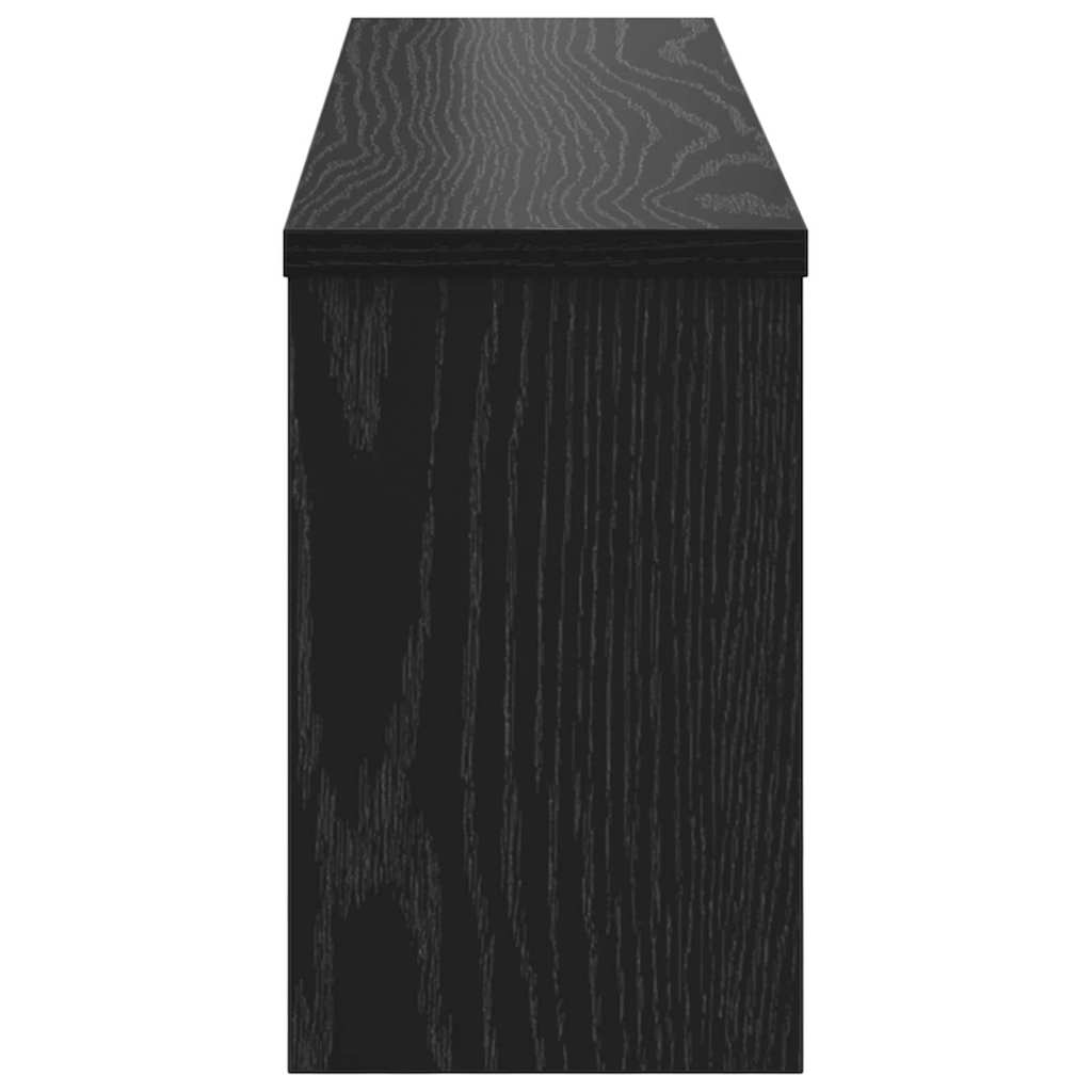 Appendiabiti a muro con lo scaffale Rovere nero 75 x 16 x 26 cm