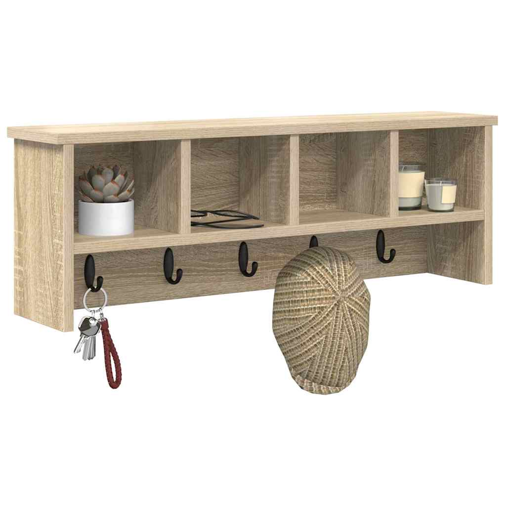 Appendiabiti a muro Rovere Sonoma 75 x 16 x 26 cm | homemem39
