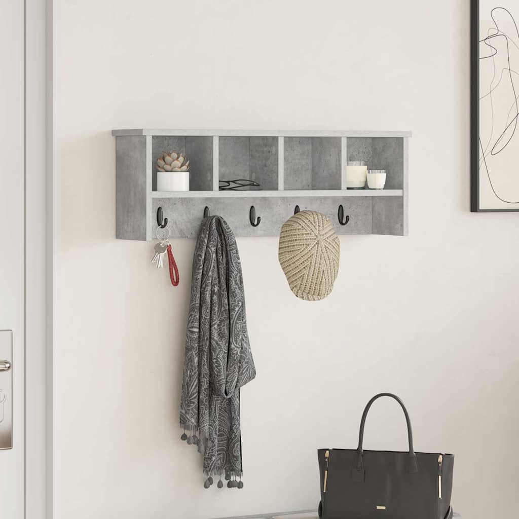 Appendiabiti a muro Grigio cemento 75 x 16 x 26 cm | homemem39