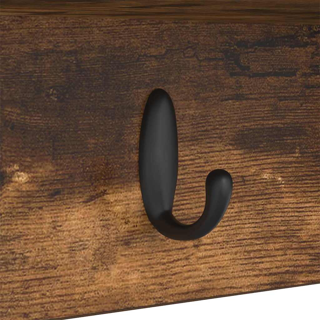 Appendiabiti a muro con lo scaffale Rovere fumé 75 x 16 x 26 cm | homemem39