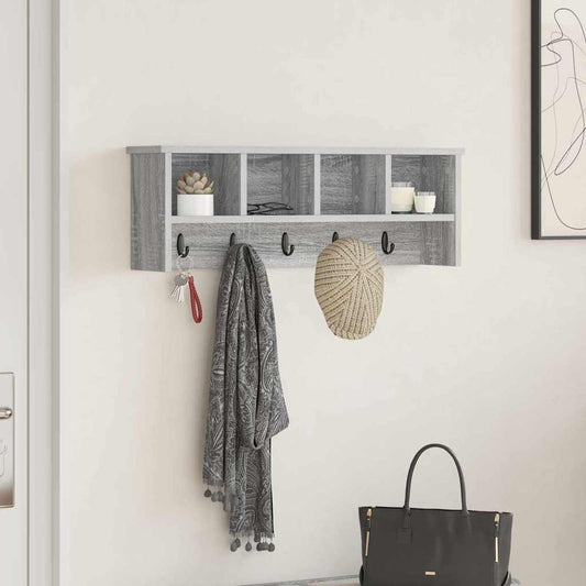 Appendiabiti a muro Grigio Sonoma 75 x 16 x 26 cm | homemem39