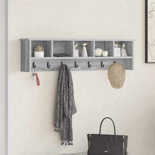 Appendiabiti a muro Grigio Sonoma 100 x 16 x 26 cm | homemem39