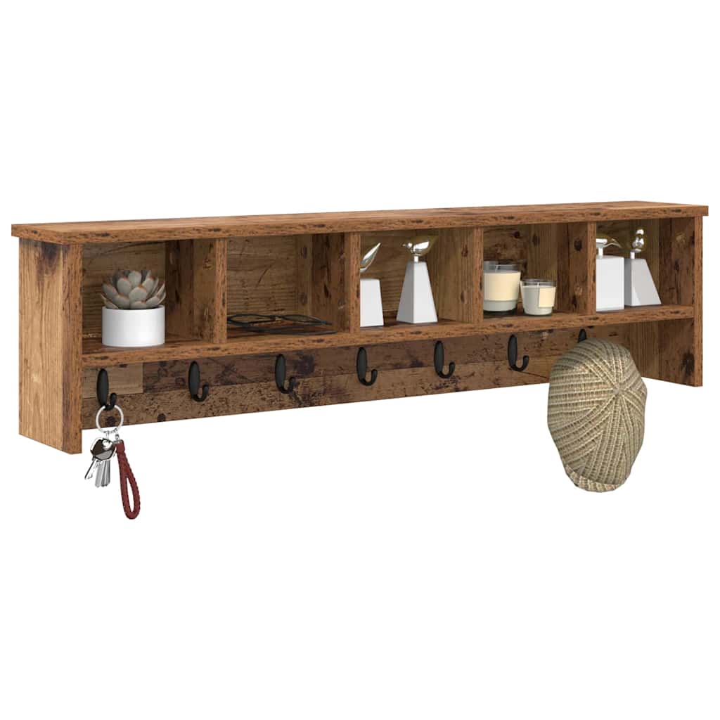 Appendiabiti a muro Legno vecchio 100 x 16 x 26 cm