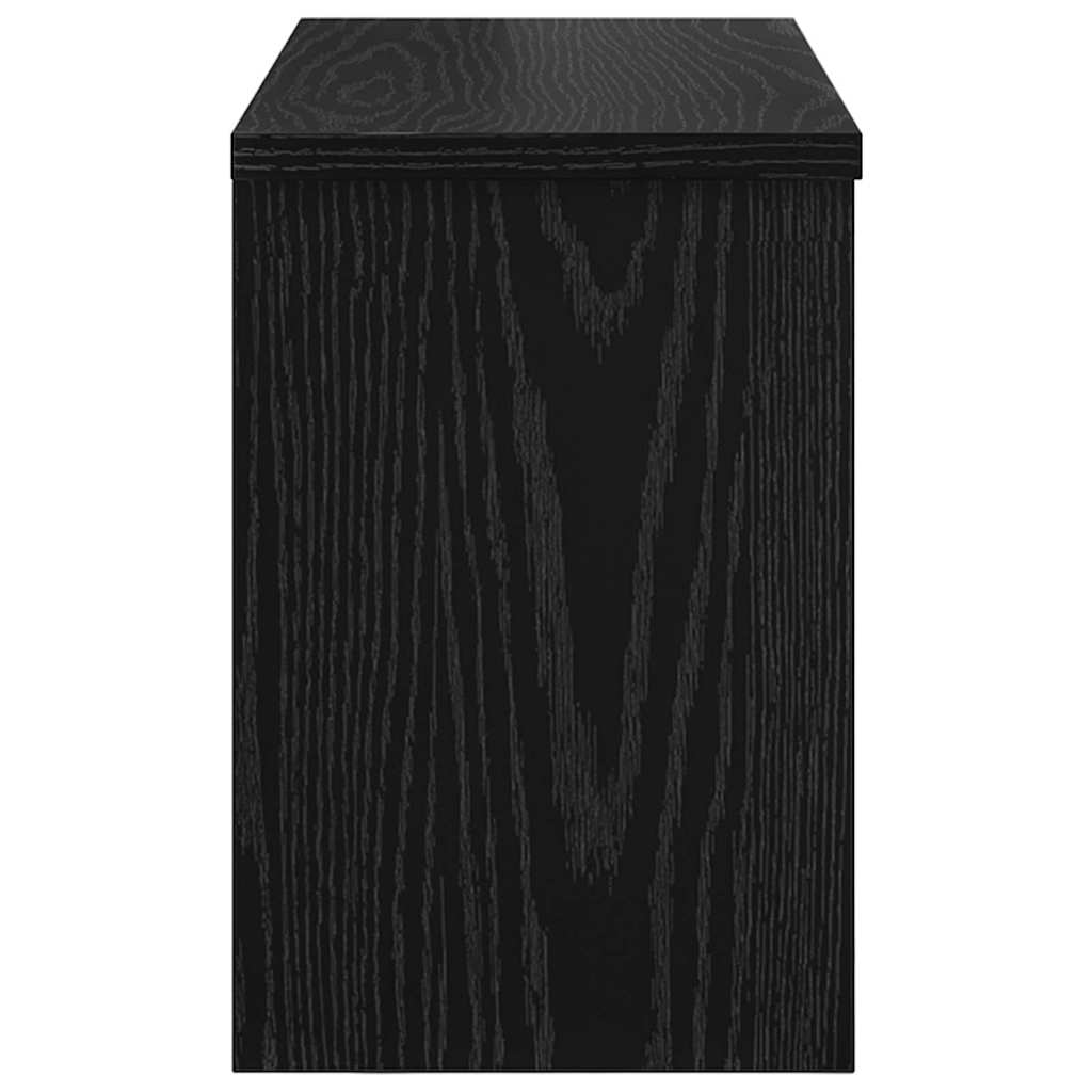 Appendiabiti a muro con lo scaffale Rovere nero 50 x 20 x 30 cm