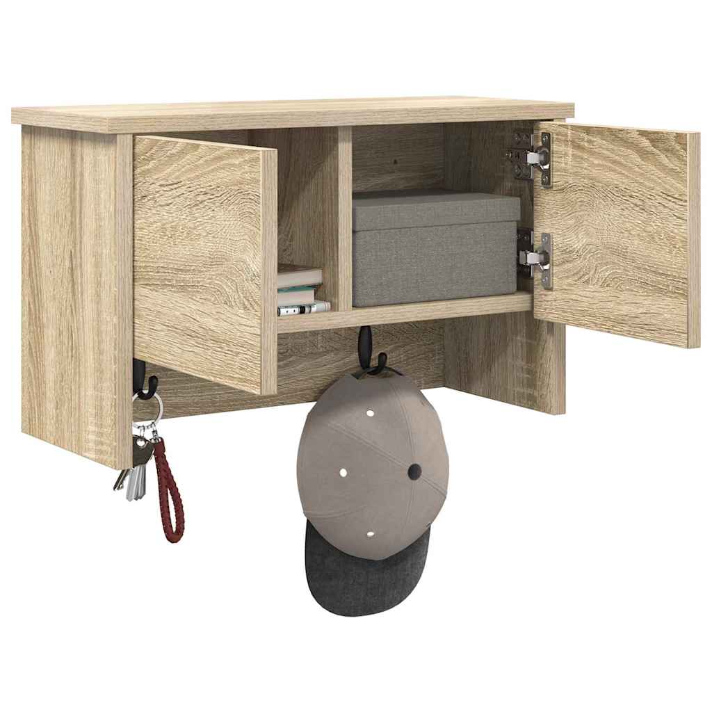 Appendiabiti a muro con porta rovere sonoma 50 x 20 x 30 cm