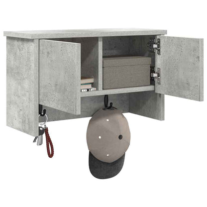 Appendiabiti a muro con porta Grigio cemento 50 x 20 x 30 cm