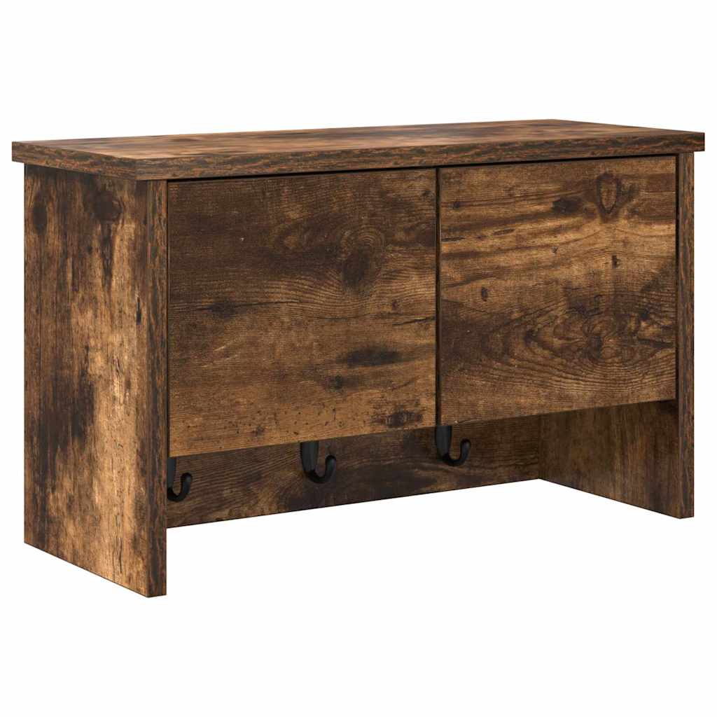 Appendiabiti a muro con lo scaffale Rovere fumo 50 x 20 x 30 cm