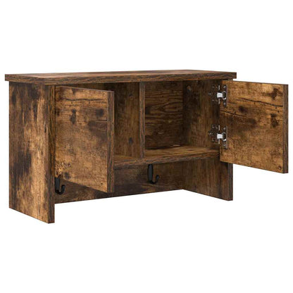 Appendiabiti a muro con lo scaffale Rovere fumo 50 x 20 x 30 cm