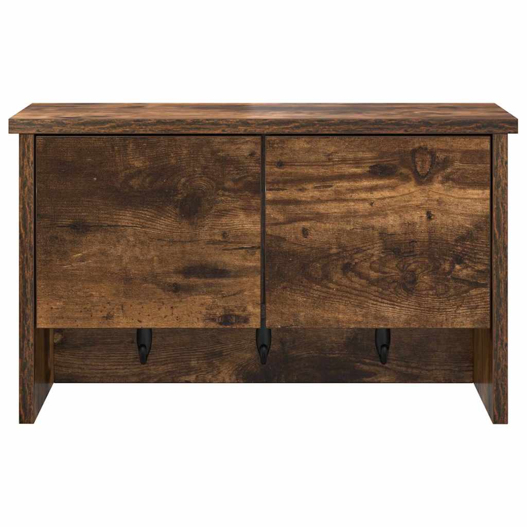 Appendiabiti a muro con lo scaffale Rovere fumo 50 x 20 x 30 cm