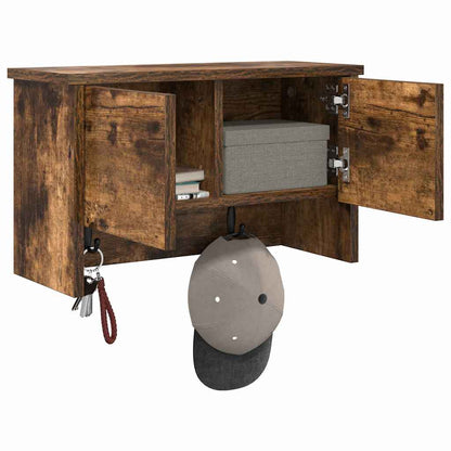 Appendiabiti a muro con lo scaffale Rovere fumo 50 x 20 x 30 cm