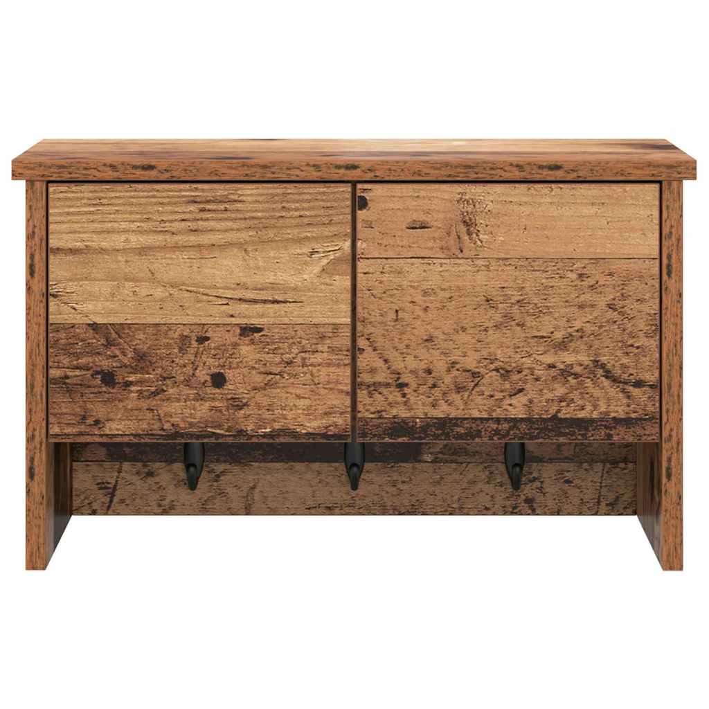 Appendiabiti a muro con porta Legno vecchio 50 x 20 x 30 cm