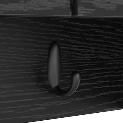 Appendiabiti a muro con lo scaffale Rovere Nero 80 x 20 x 30 cm | homemem39