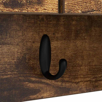 Appendiabiti a muro con lo scaffale Rovere fumé 80 x 20 x 30 cm | homemem39