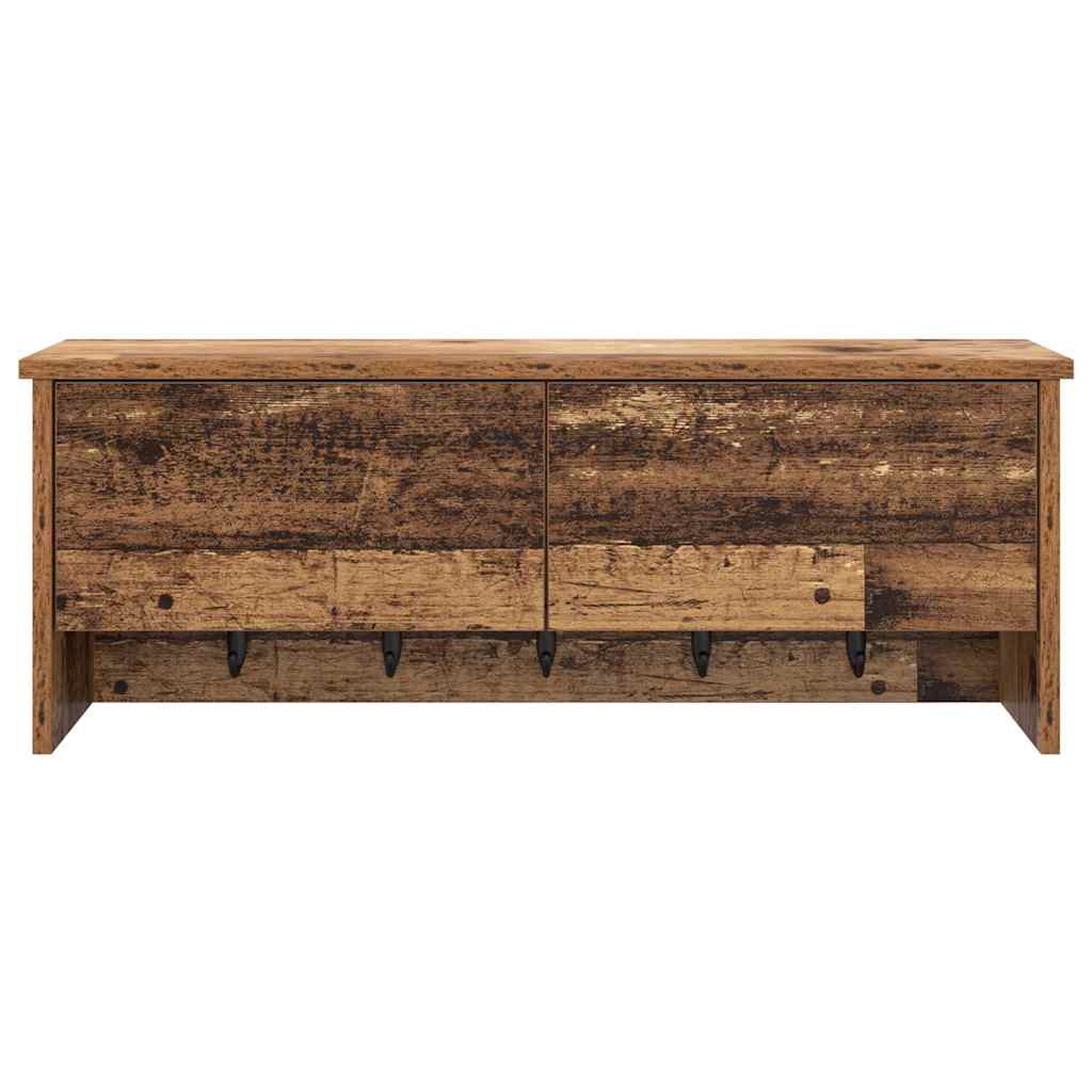 Appendiabiti a muro con porta Legno vecchio 80 x 20 x 30 cm