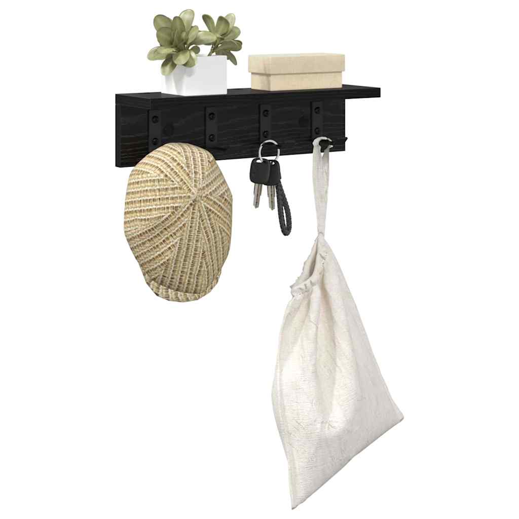 Appendiabiti a muro Rovere nero 40 x 10.5 x 10.5 cm