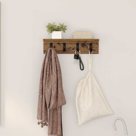 Appendiabiti a muro Legno vecchio 40 x 10,5 x 10,5 cm | homemem39