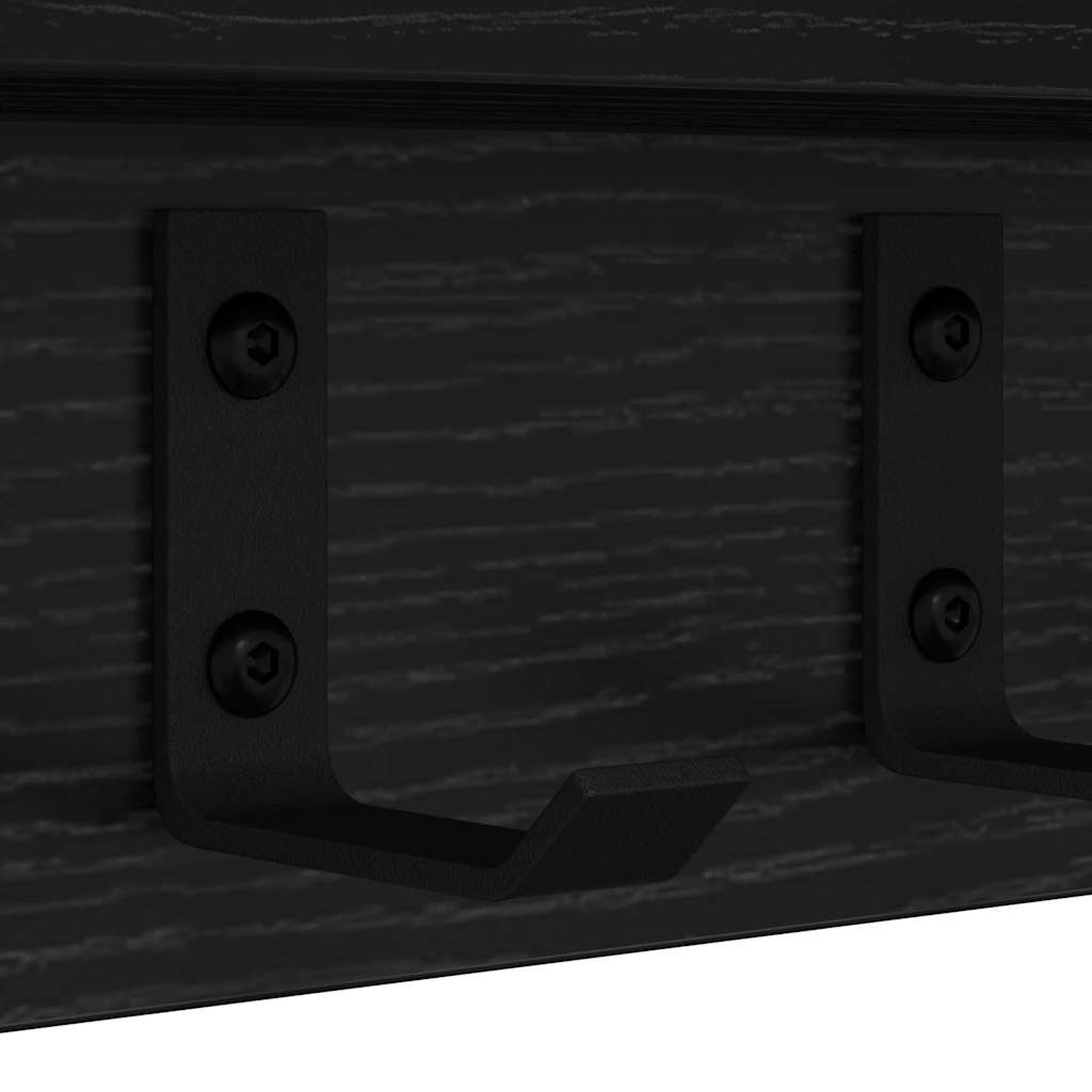 Appendiabiti a muro Rovere Nero 60 x 10,5 x 10,5 cm | homemem39