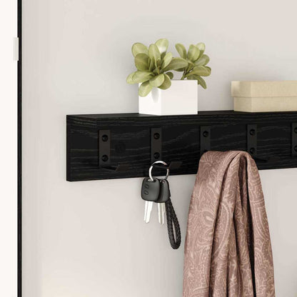 Appendiabiti a muro Rovere Nero 60 x 10,5 x 10,5 cm | homemem39