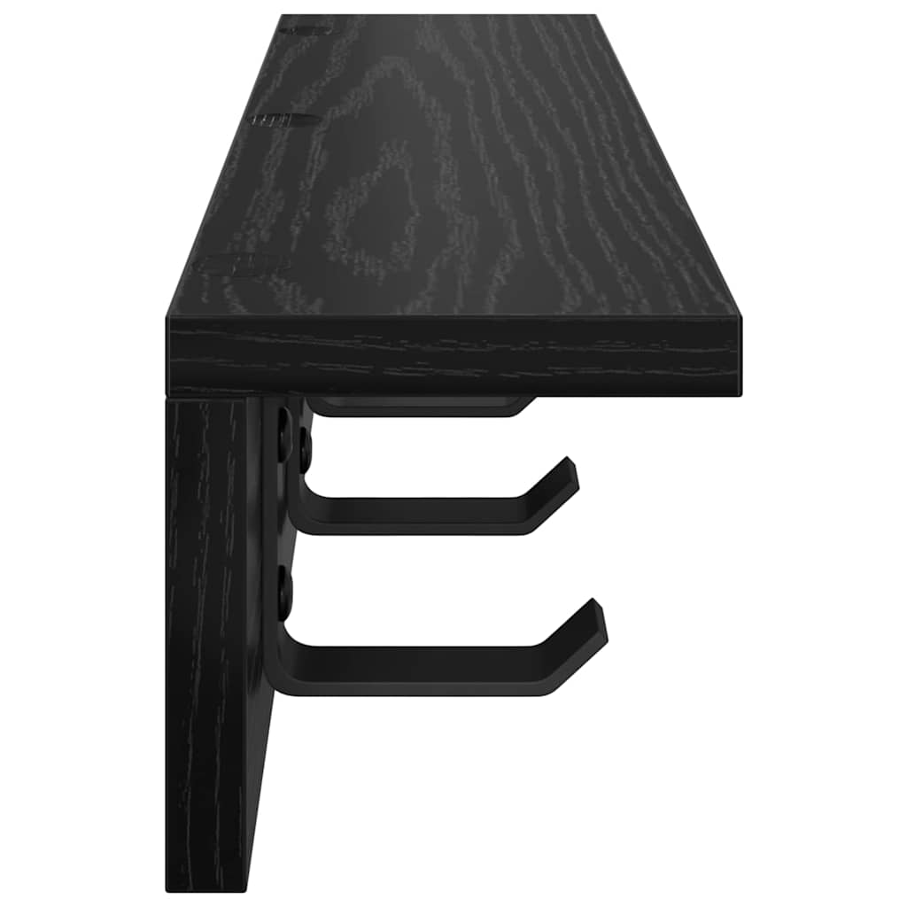 Appendiabiti a muro Rovere Nero 60 x 10,5 x 10,5 cm | homemem39