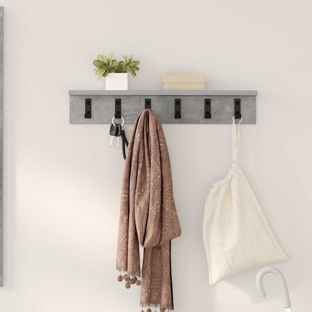 Appendiabiti a muro Grigio cemento 60 x 10,5 x 10,5 cm | homemem39