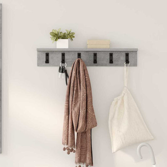 Appendiabiti a muro Grigio cemento 60 x 10,5 x 10,5 cm | homemem39