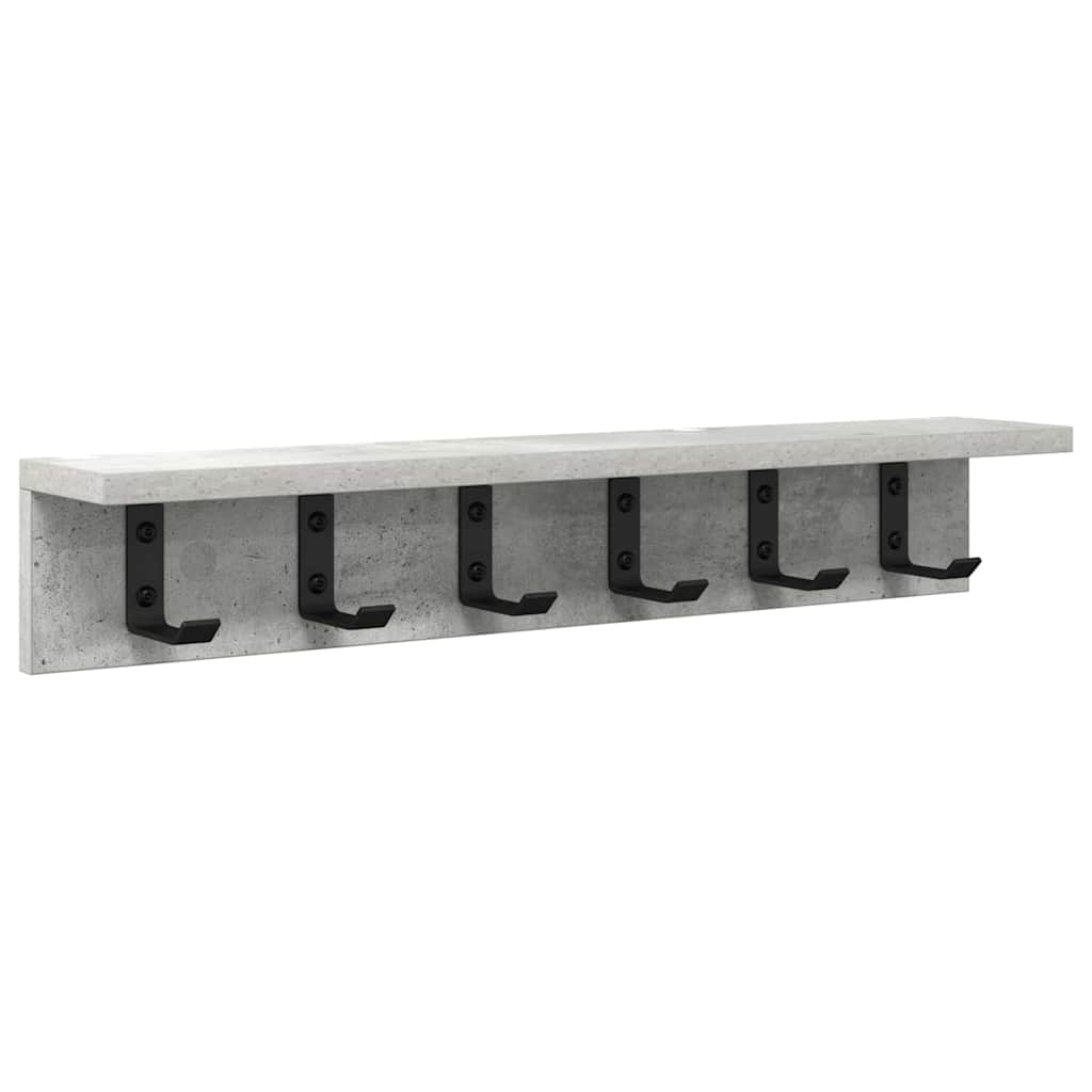Appendiabiti a muro Grigio cemento 60 x 10,5 x 10,5 cm | homemem39
