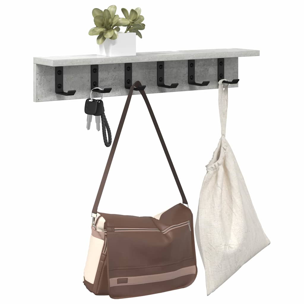 Appendiabiti a muro Grigio cemento 60 x 10,5 x 10,5 cm | homemem39