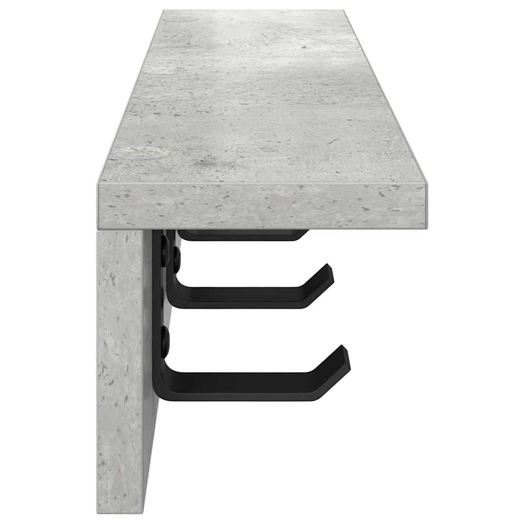 Appendiabiti a muro Grigio cemento 60 x 10,5 x 10,5 cm | homemem39