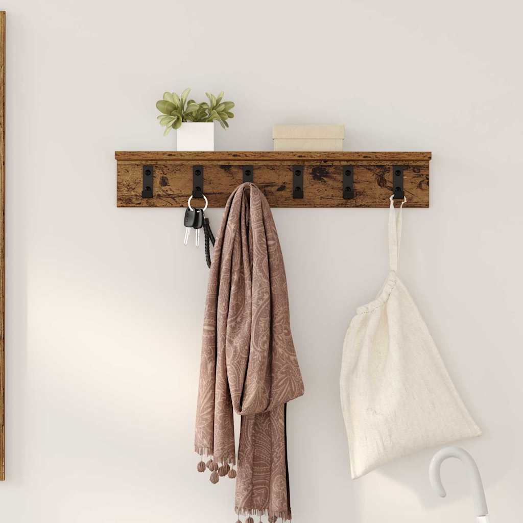 Appendiabiti a muro Legno vecchio 60 x 10,5 x 10,5 cm | homemem39