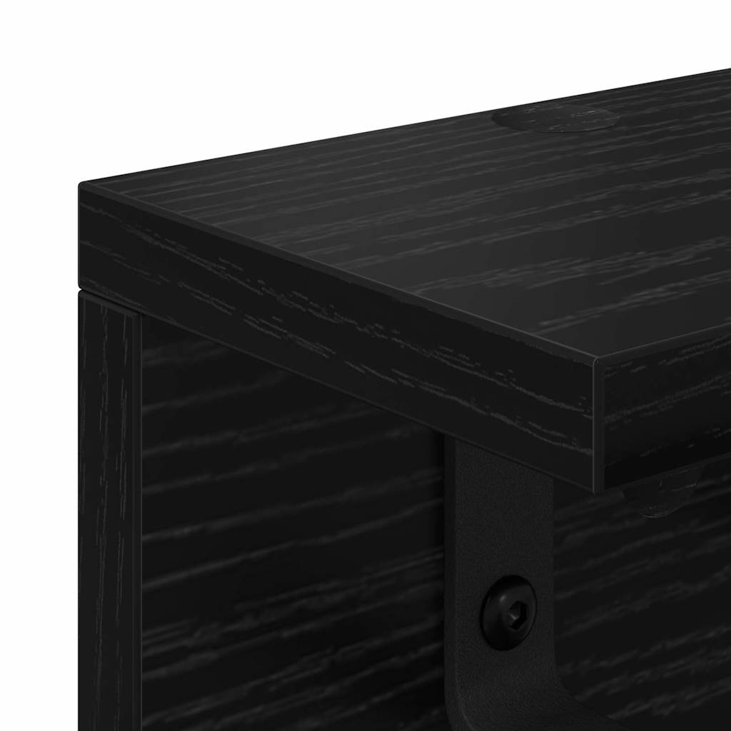 Appendiabiti a muro Rovere Nero 80 x 10,5 x 10,5 cm | homemem39