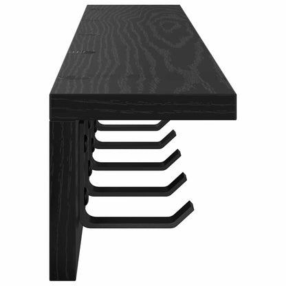 Appendiabiti a muro Rovere Nero 80 x 10,5 x 10,5 cm | homemem39